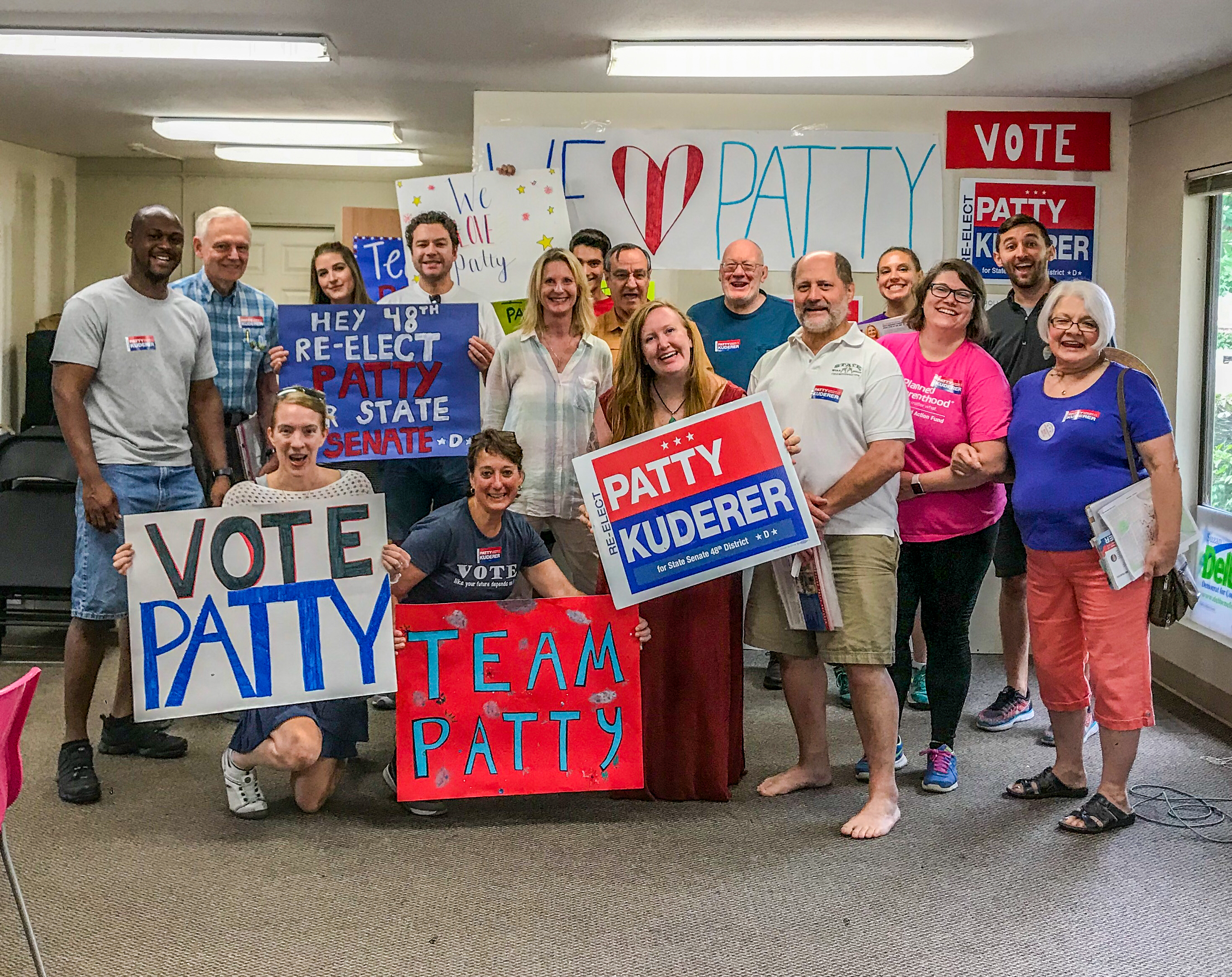 Fuse staff, board members, and volunteers canvassing for Sen. Patty Kuderer