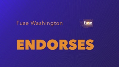 "Fuse Washington Endorses" on a dark blue background