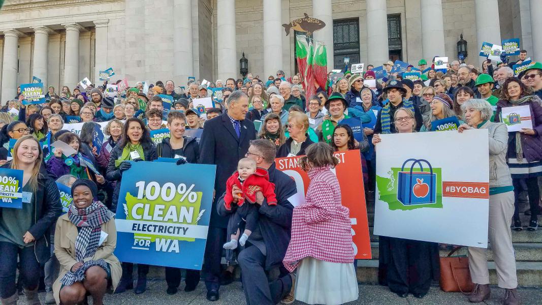 Progressive supporters in Olympia